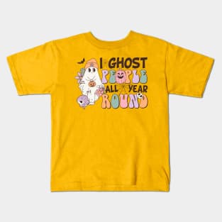 I Ghost People All Year Round Halloween Design Kids T-Shirt